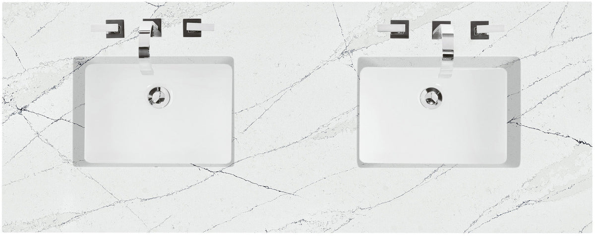 72" Ethereal Noctis Quartz 3CM Rect. Double Sink