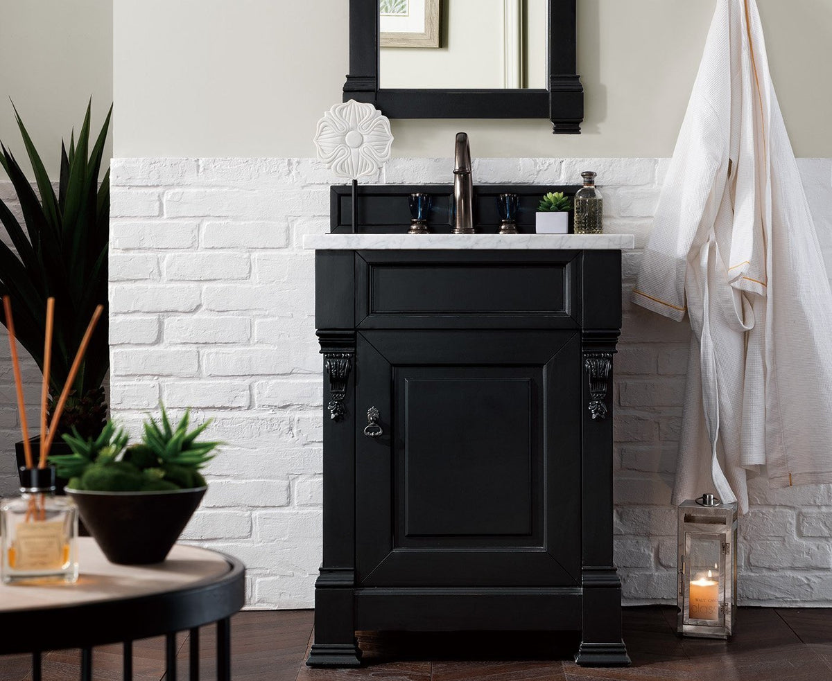26" Brookfield Antique Black Single Bathroom Vanity, James Martin Vanities - vanitiesdepot.com