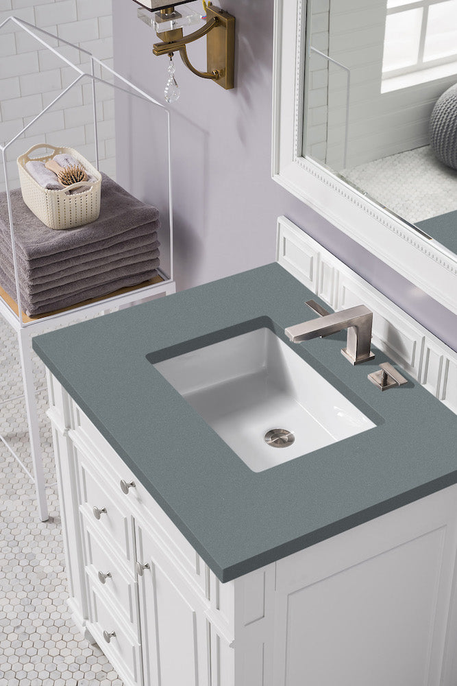 30" Bristol Single Bathroom Vanity, Bright White
