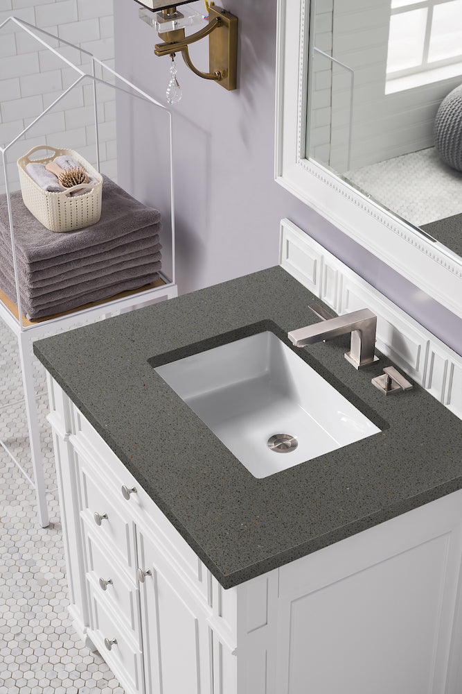 30" Bristol Single Bathroom Vanity, Bright White