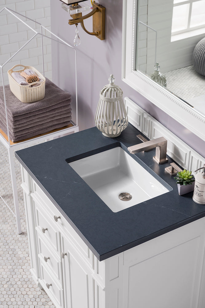 30" Bristol Single Bathroom Vanity, Bright White