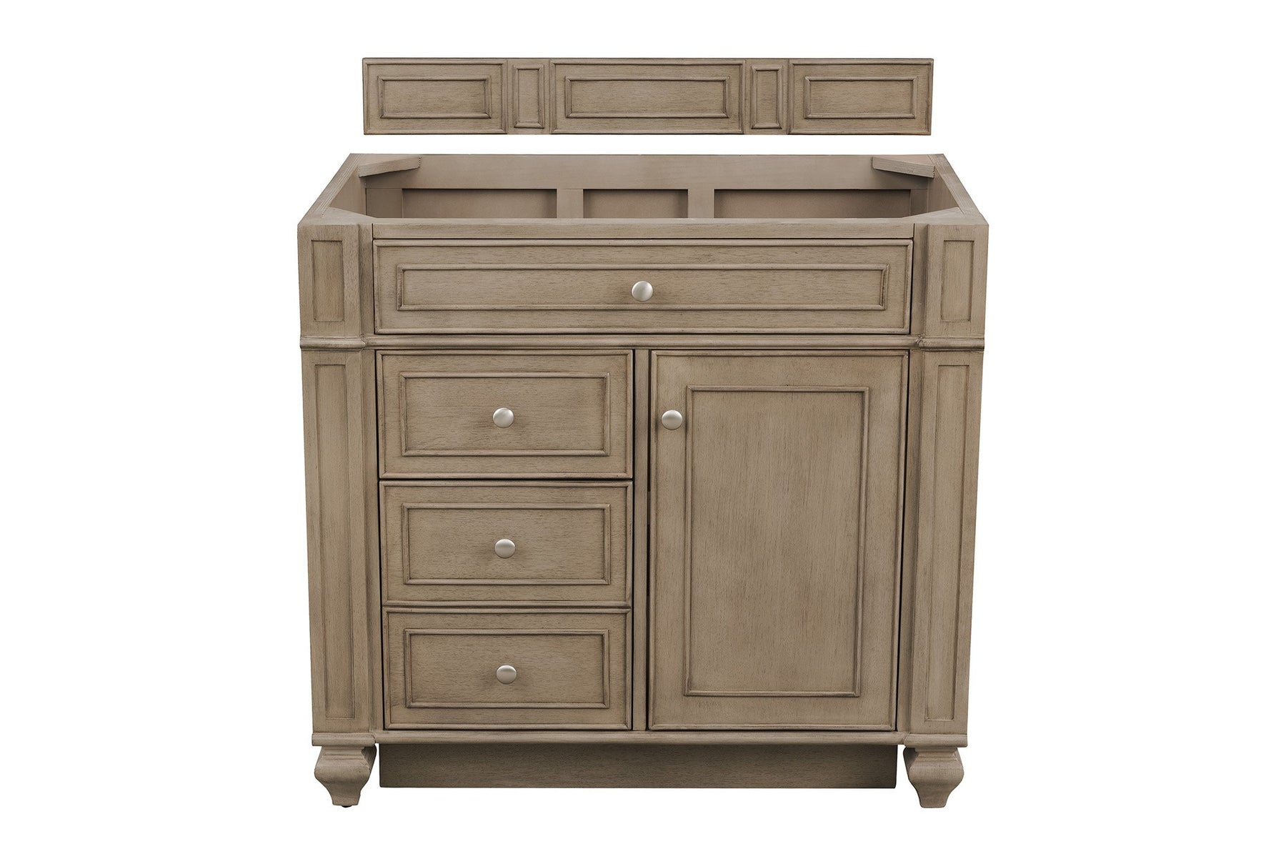36" Bristol Whitewashed Walnut Single Bathroom Vanity, James Martin Vanities - vanitiesdepot.com