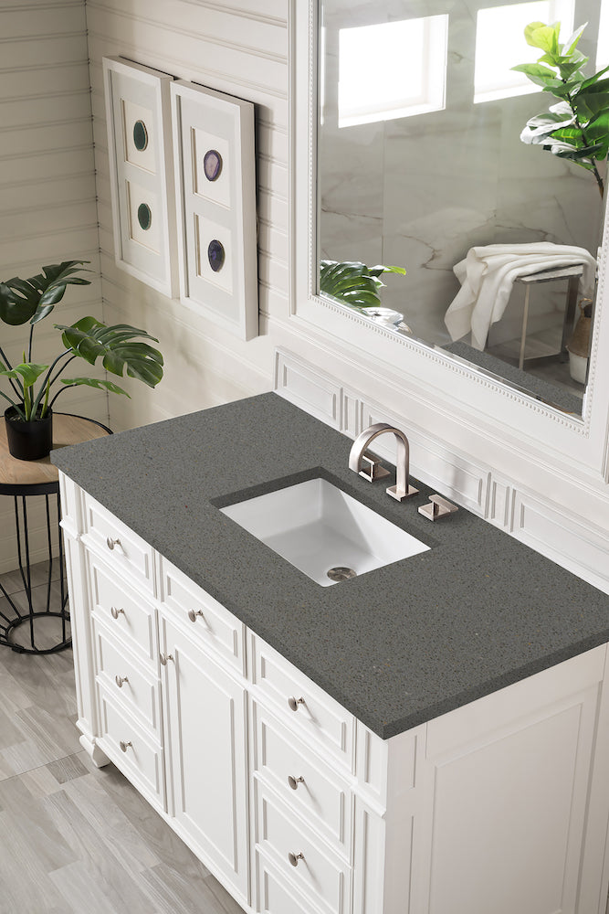 48" Bristol Single Bathroom Vanity, Bright White