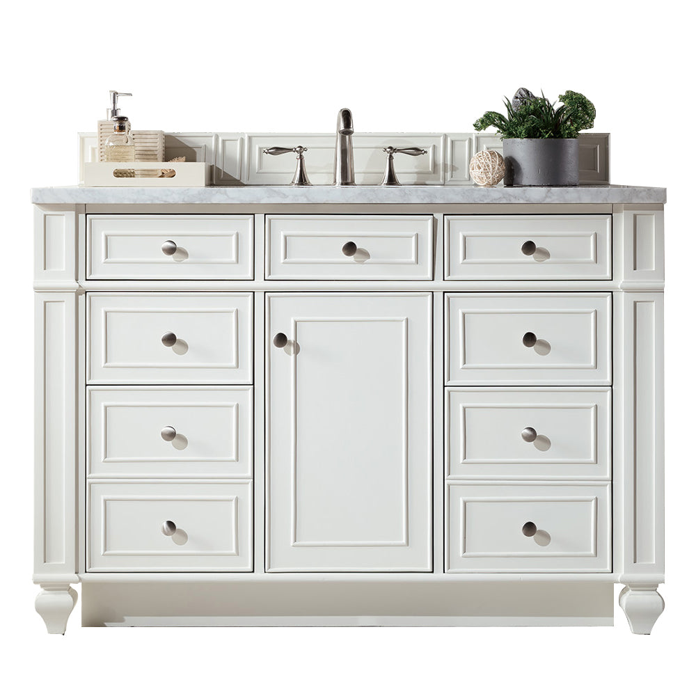 48" Bristol Single Bathroom Vanity, Bright White
