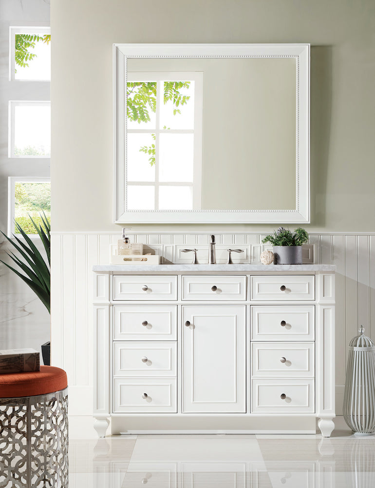 48" Bristol Single Bathroom Vanity, Bright White