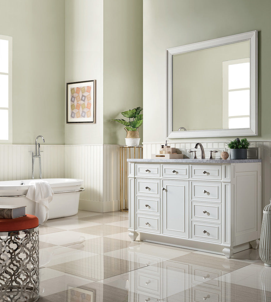 48" Bristol Single Bathroom Vanity, Bright White