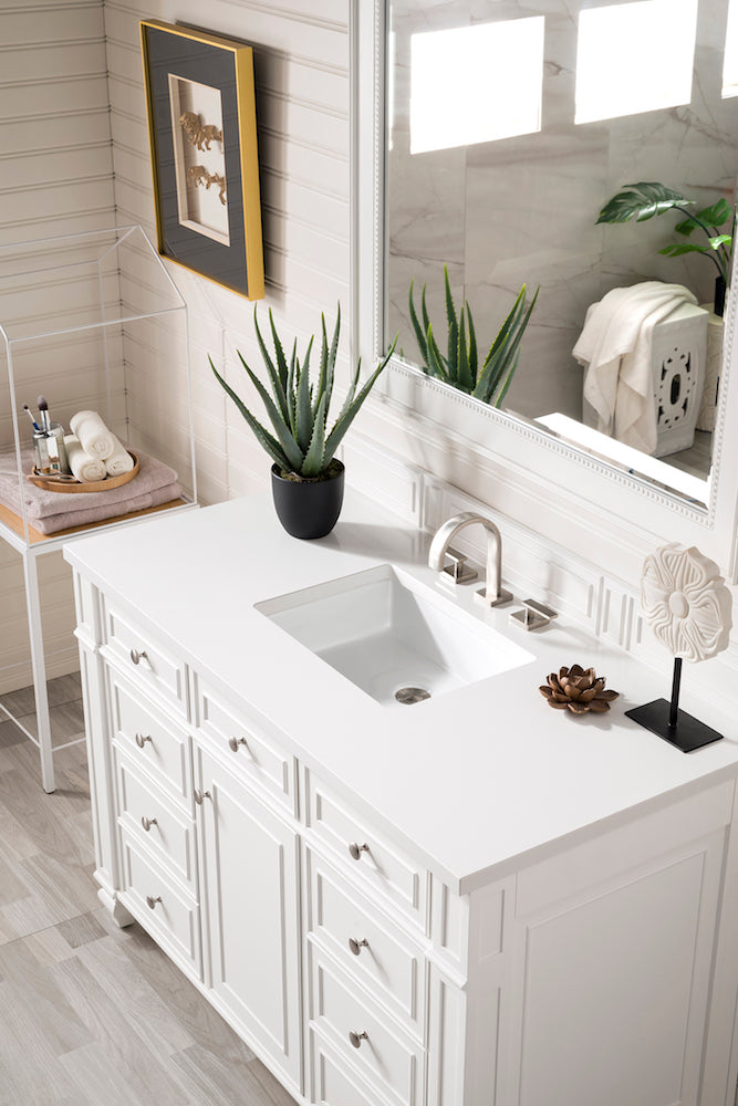 48" Bristol Single Bathroom Vanity, Bright White
