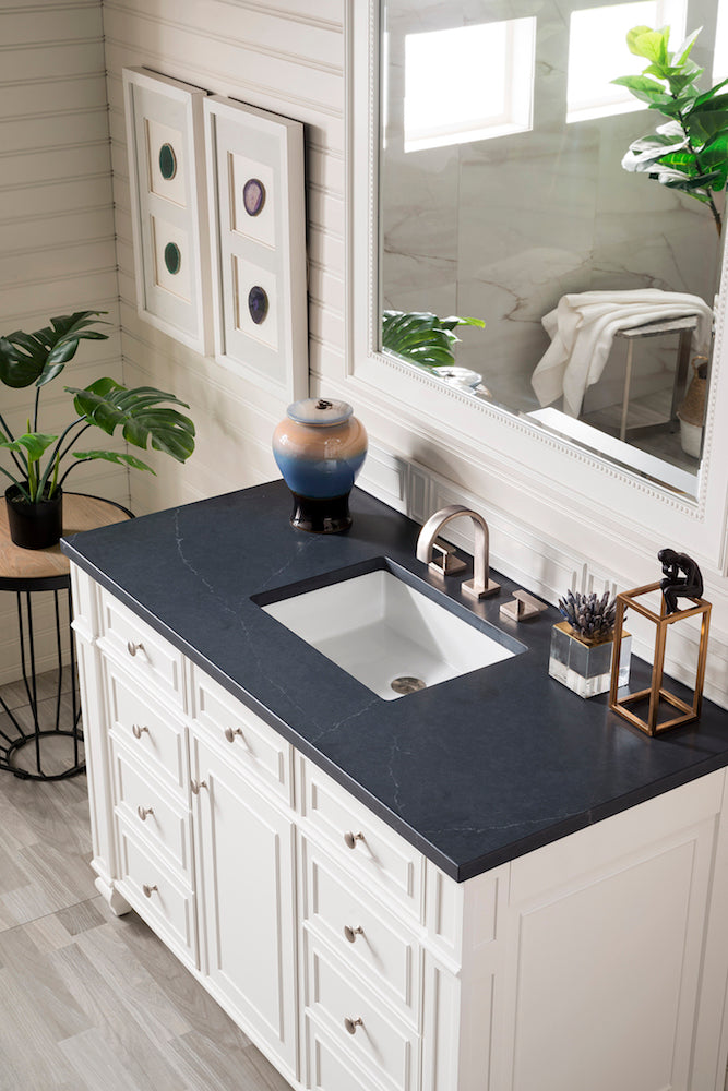 48" Bristol Single Bathroom Vanity, Bright White