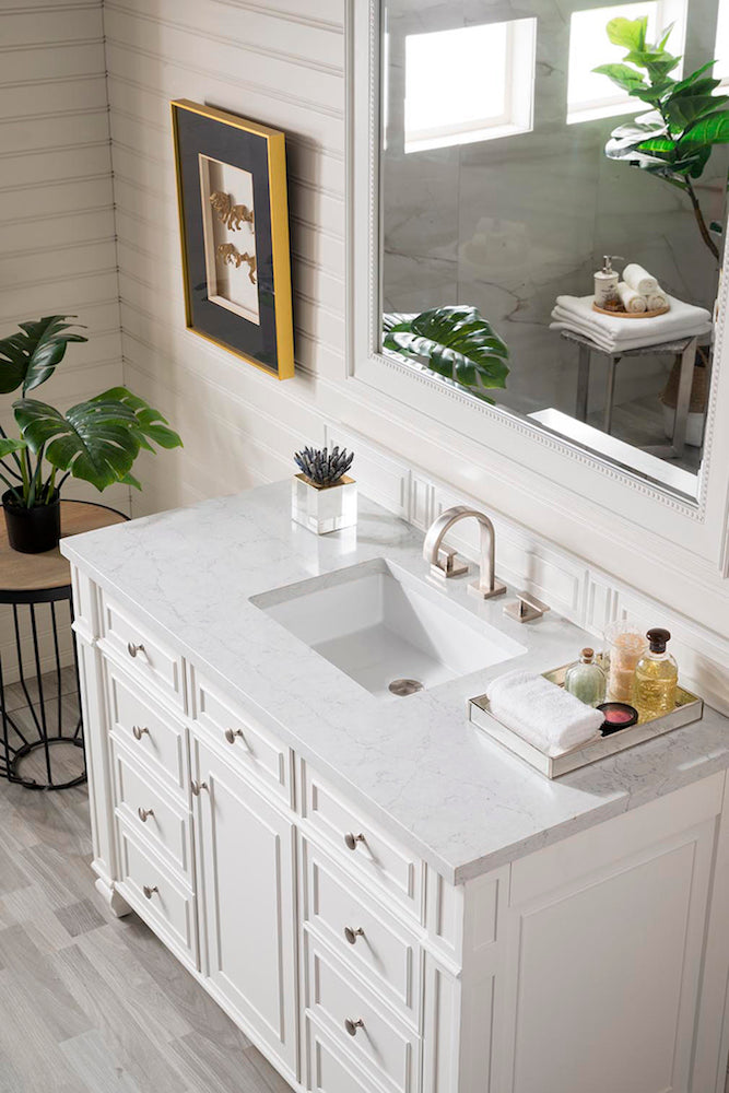 48" Bristol Single Bathroom Vanity, Bright White