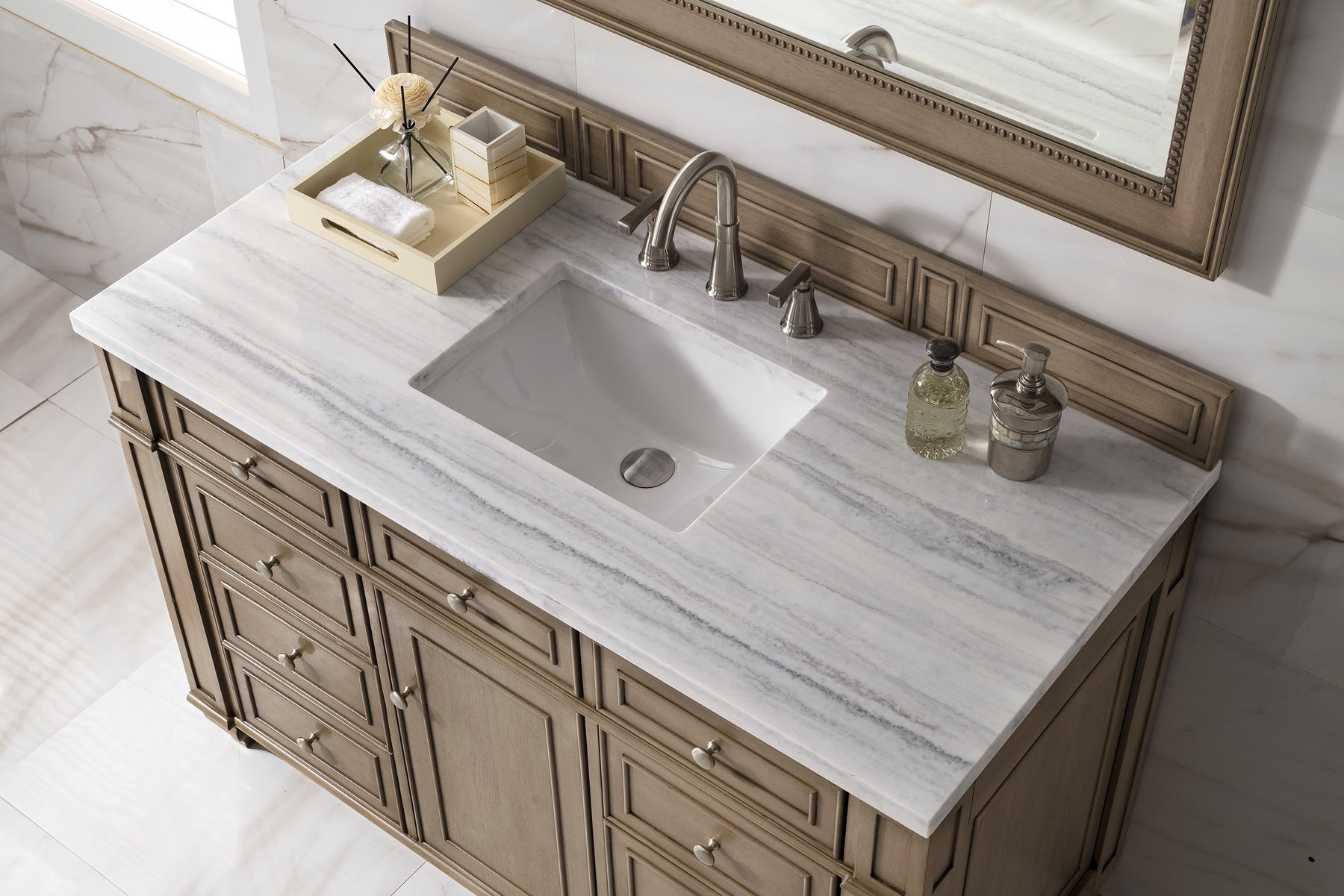 48" Bristol Whitewashed Walnut Single Bathroom Vanity, James Martin Vanities - vanitiesdepot.com
