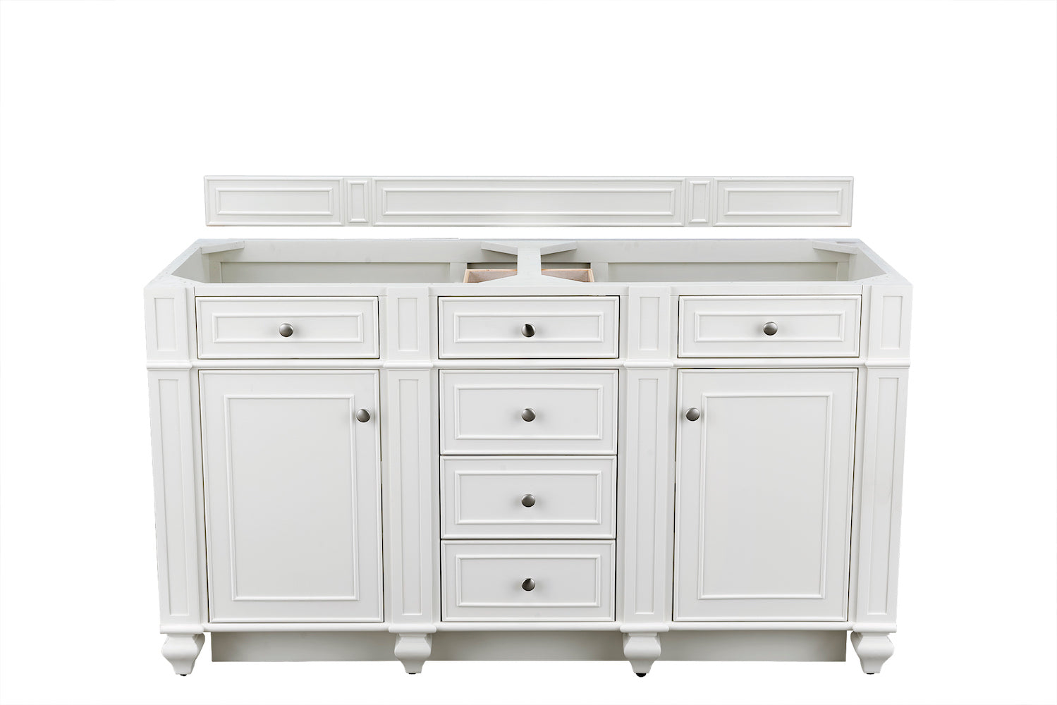 60" Bristol Double Bathroom Vanity, Bright White