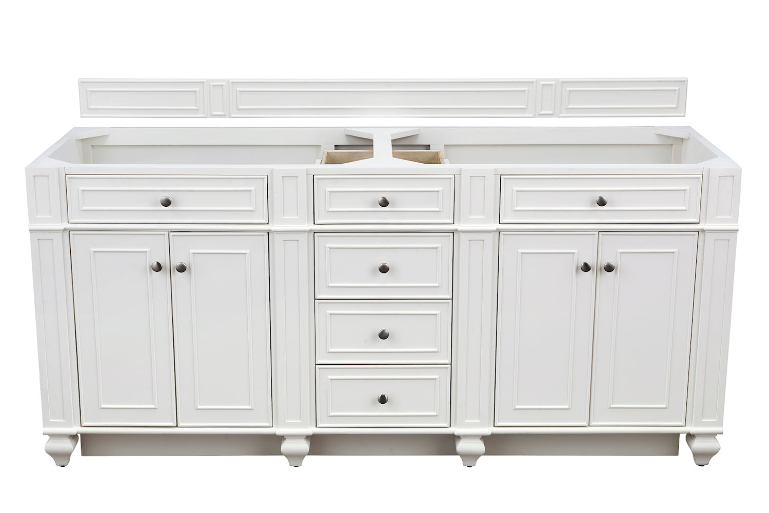 72" Bristol Double Bathroom Vanity, Bright White