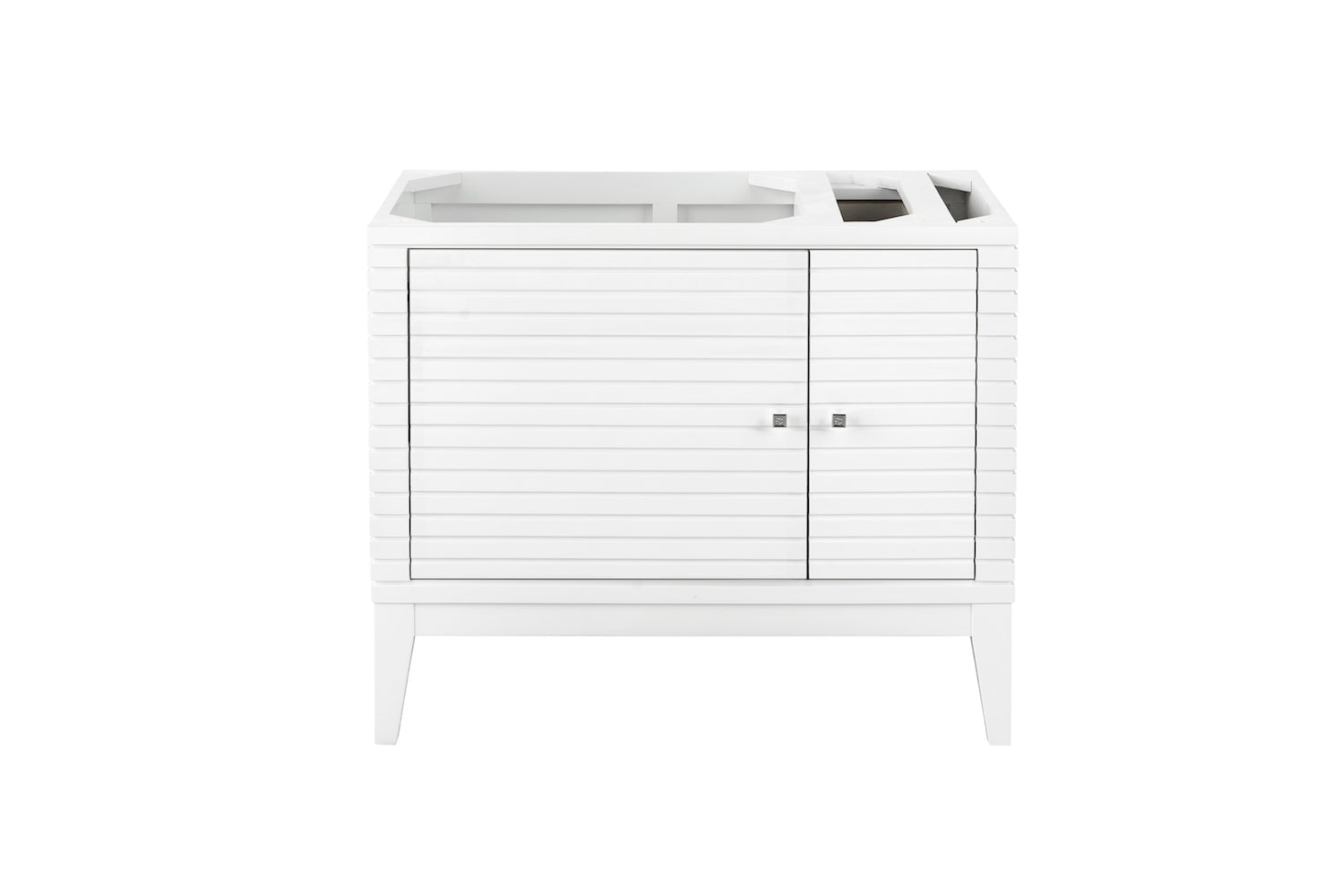 36" Linear Single Sink Bathroom Vanity, Glossy White