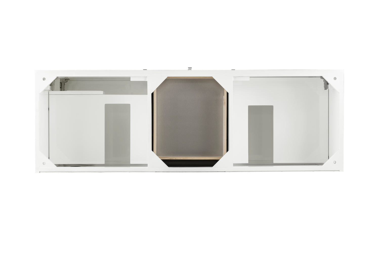 59" Linear Double Sink Bathroom Vanity, Glossy White