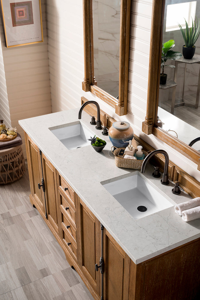 72" Providence Double Sink Bathroom Vanity, Driftwood