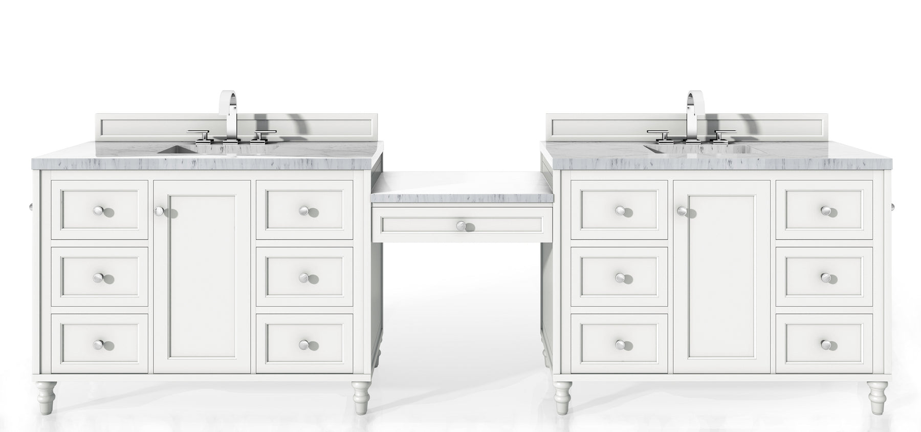 122" Copper Cove Encore Double Sink Bathroom Vanity, Bright White