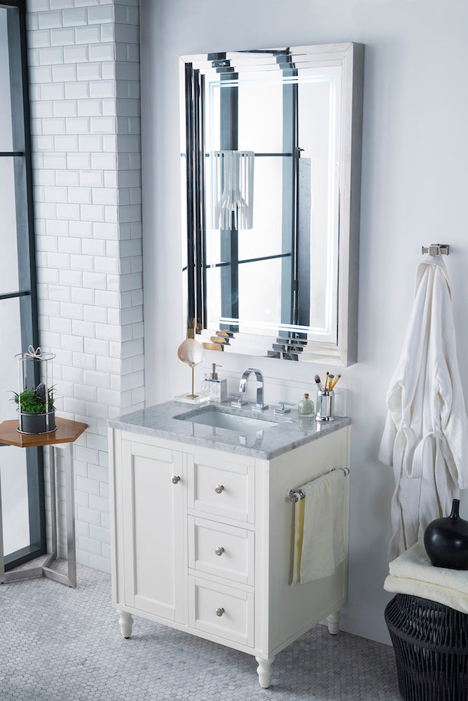 30" Copper Cove Encore Single Sink Bathroom Vanity, Bright White