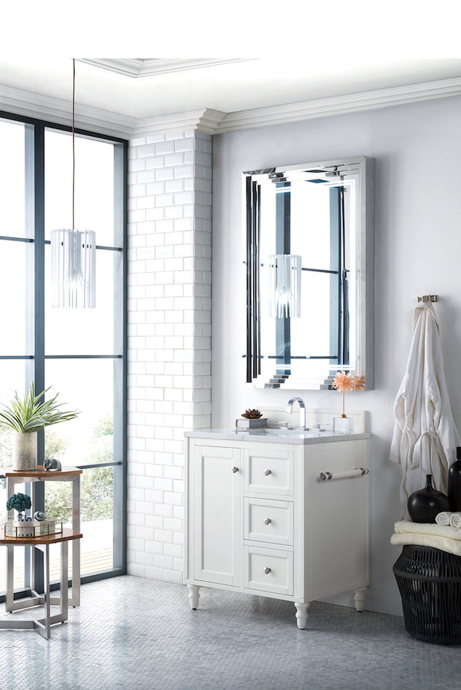 30" Copper Cove Encore Single Sink Bathroom Vanity, Bright White