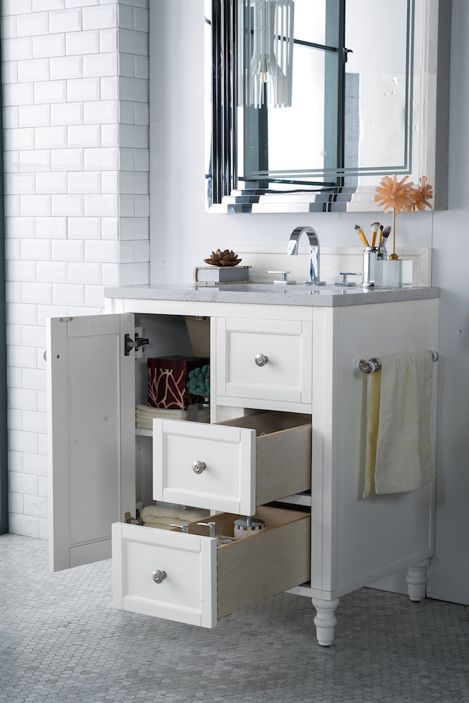 30" Copper Cove Encore Single Sink Bathroom Vanity, Bright White