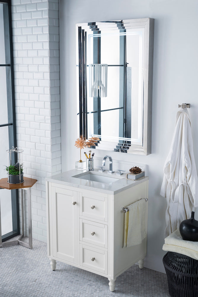 30" Copper Cove Encore Single Sink Bathroom Vanity, Bright White