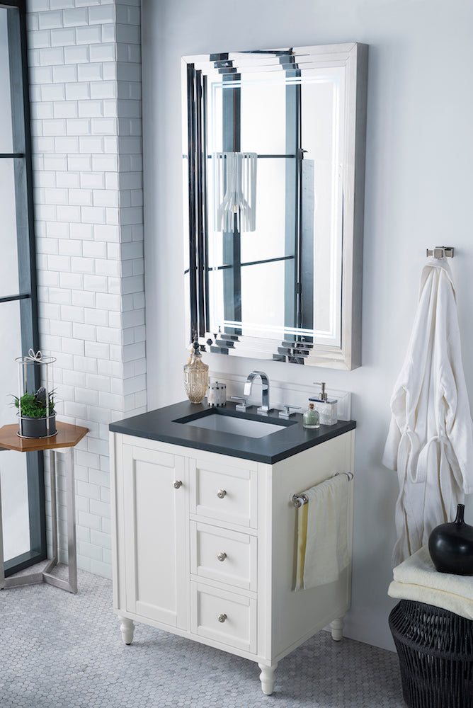 30" Copper Cove Encore Single Sink Bathroom Vanity, Bright White