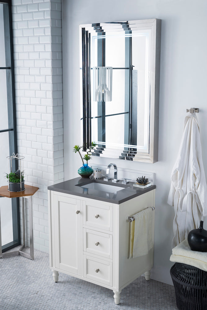 30" Copper Cove Encore Single Sink Bathroom Vanity, Bright White
