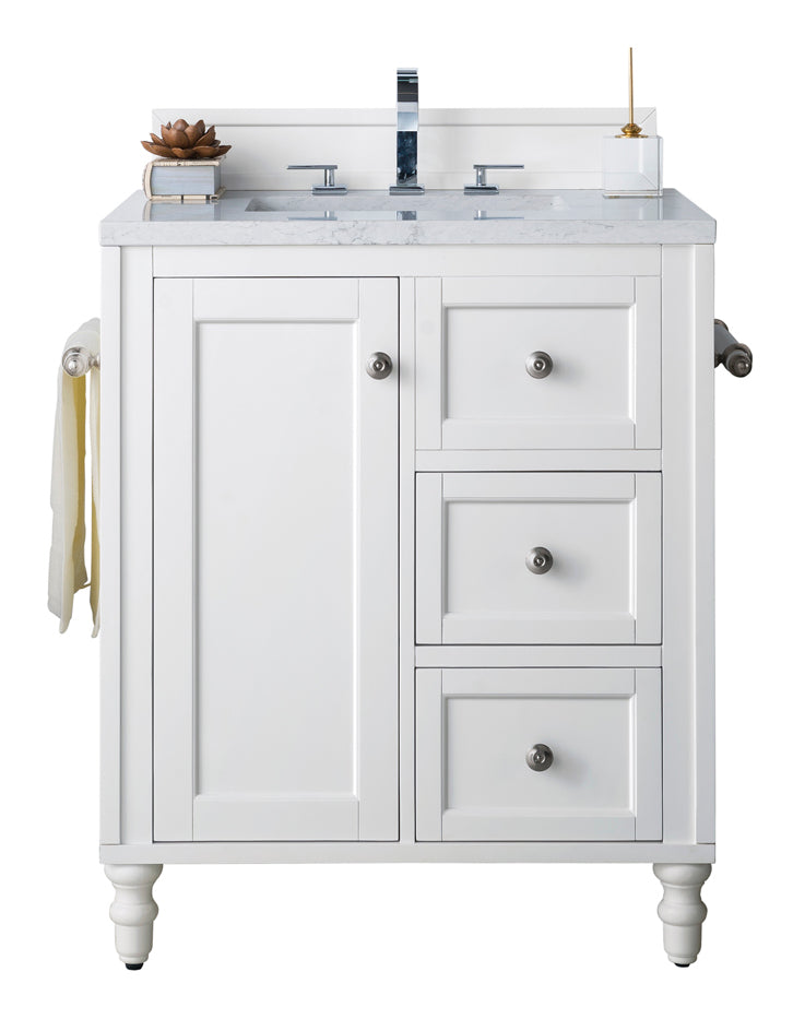 30" Copper Cove Encore Single Sink Bathroom Vanity, Bright White