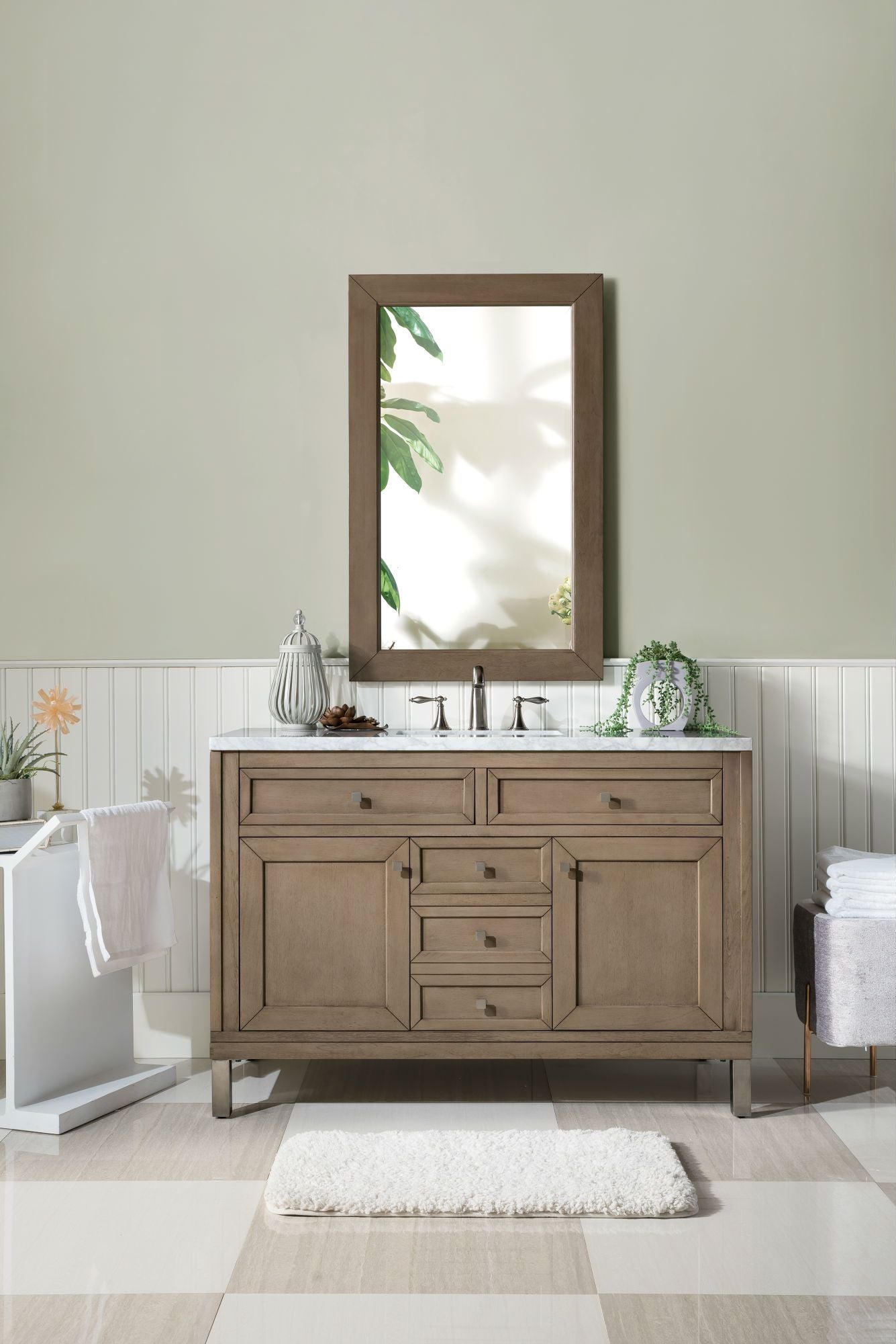 48" Chicago Whitewashed Walnut Single Sink Bathroom Vanity, James Martin Vanities - vanitiesdepot.com