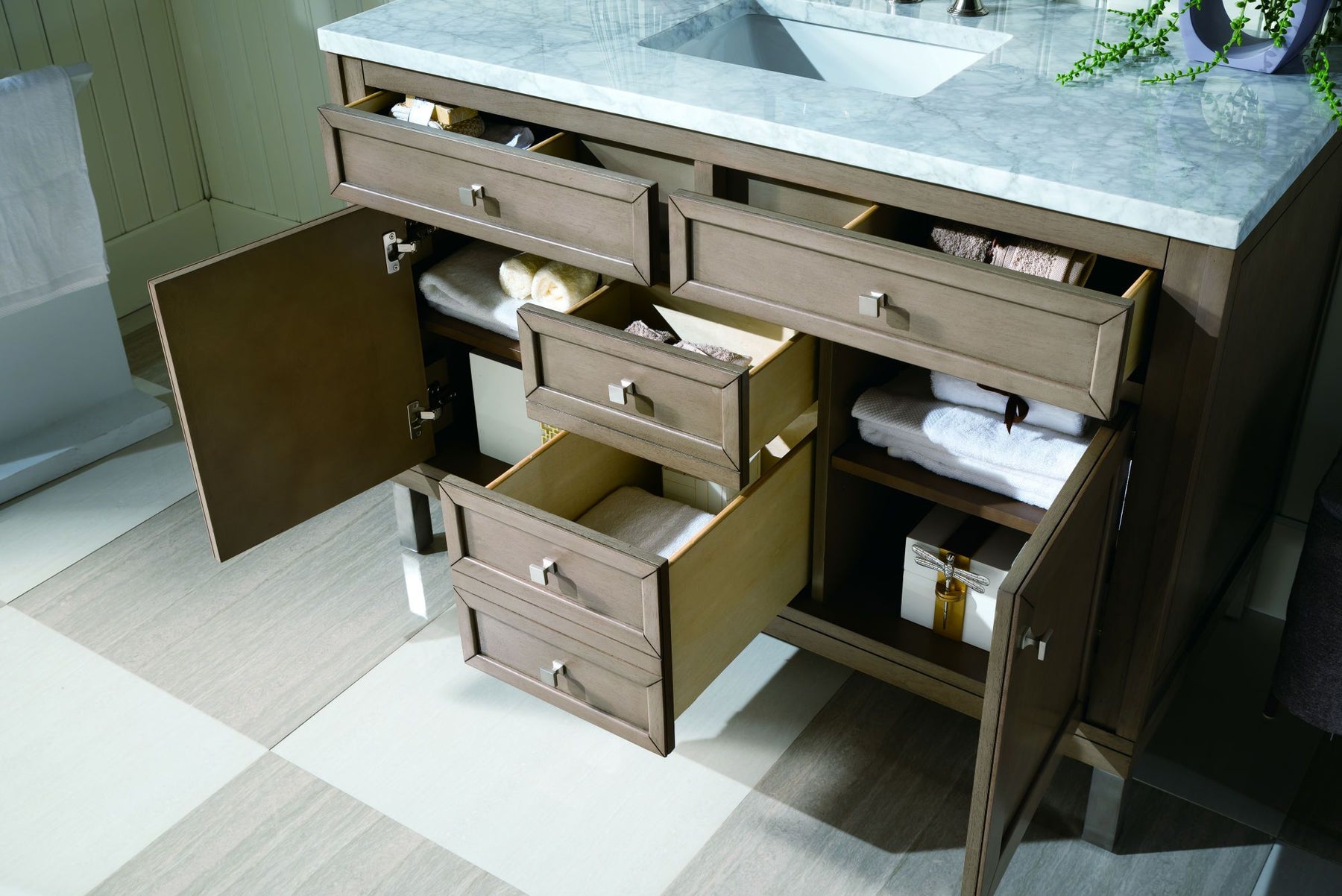 48" Chicago Whitewashed Walnut Single Sink Bathroom Vanity, James Martin Vanities - vanitiesdepot.com