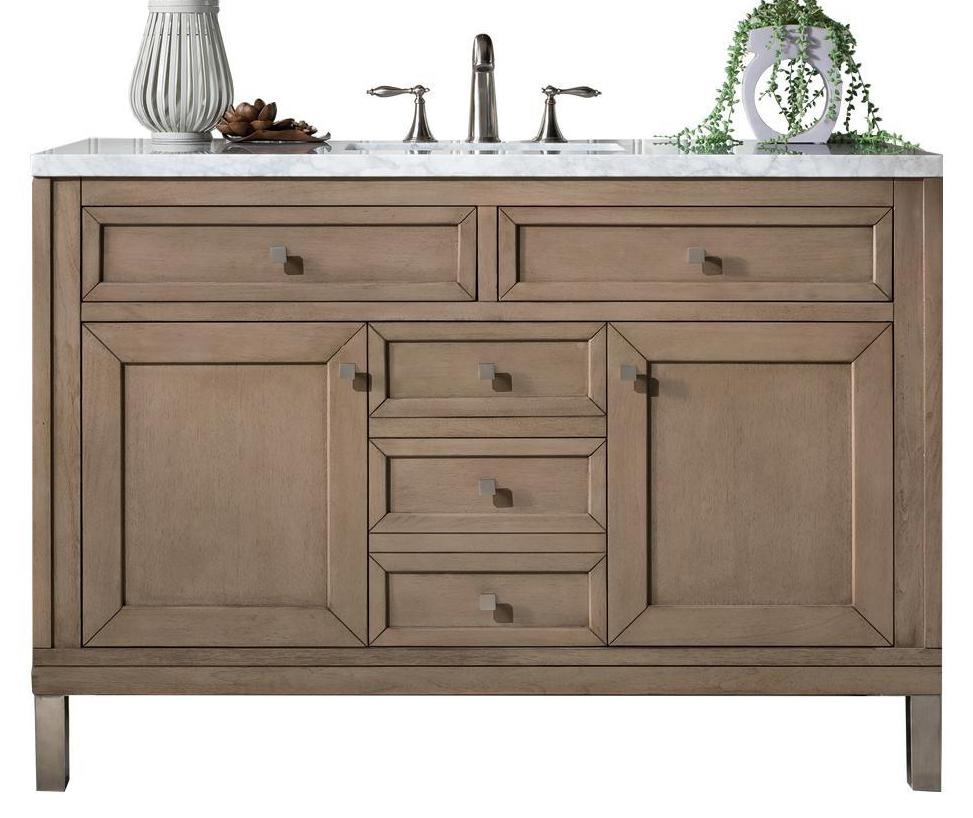 48" Chicago Whitewashed Walnut Single Sink Bathroom Vanity, James Martin Vanities - vanitiesdepot.com