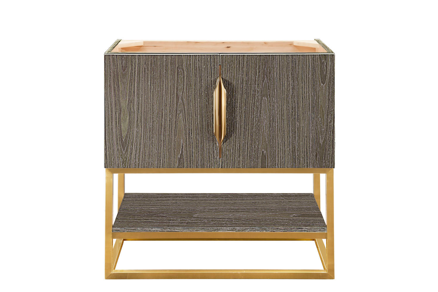 31.5" Columbia Single Sink Bathroom Vanity, Ash Gray & Radiant Gold