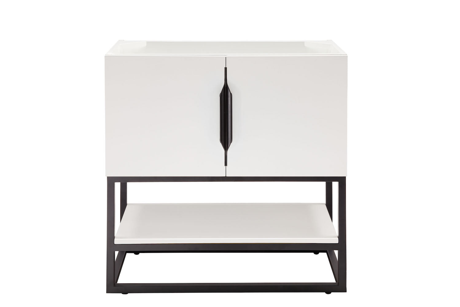 31.5" Columbia Single Sink Bathroom Vanity, Glossy White & Matte Black