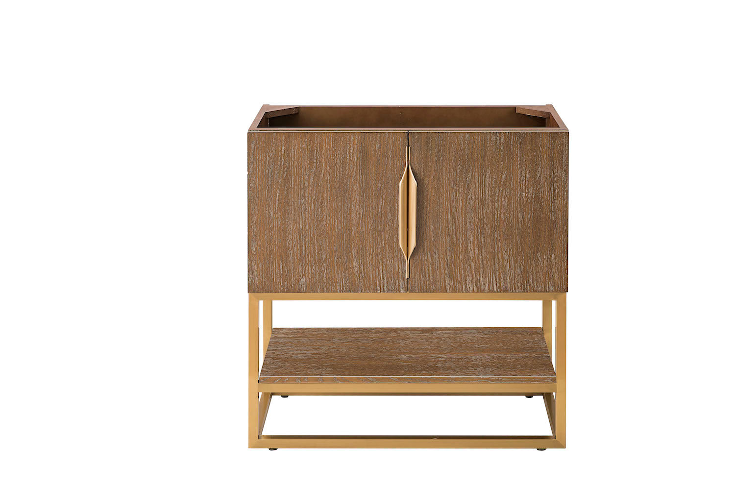 31.5" Columbia Single Sink Bathroom Vanity, Latte Oak & Radiant Gold