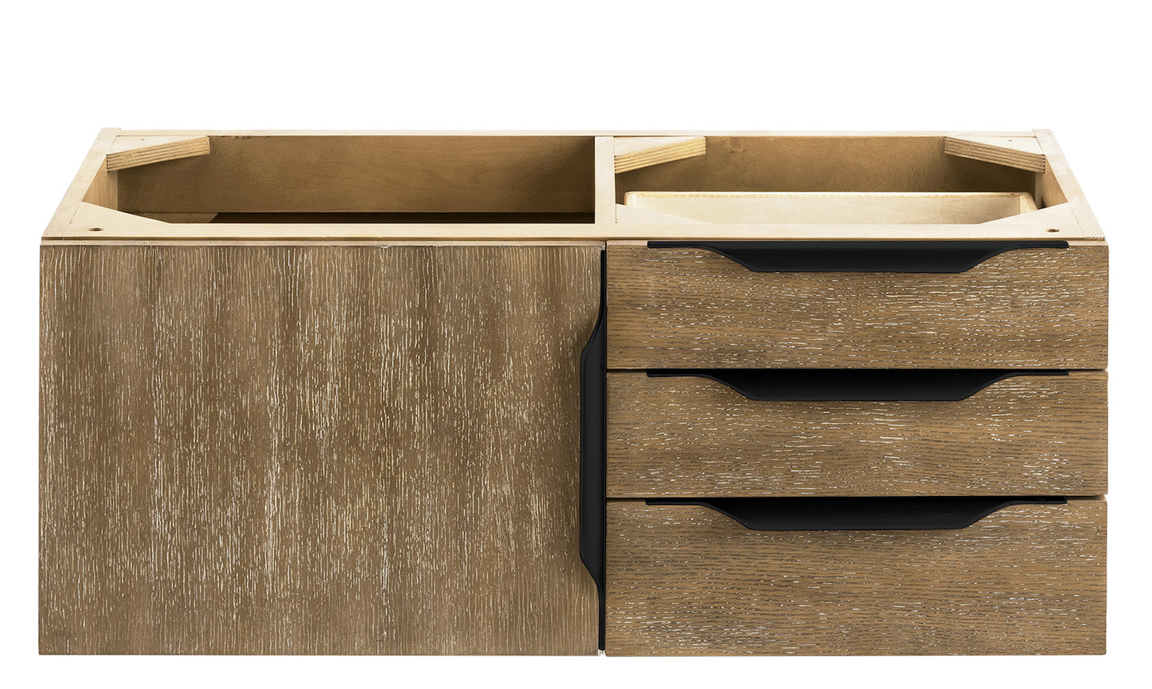 36" Mercer Island Single Sink Bathroom Vanity, Latte Oak w/ Matte Black