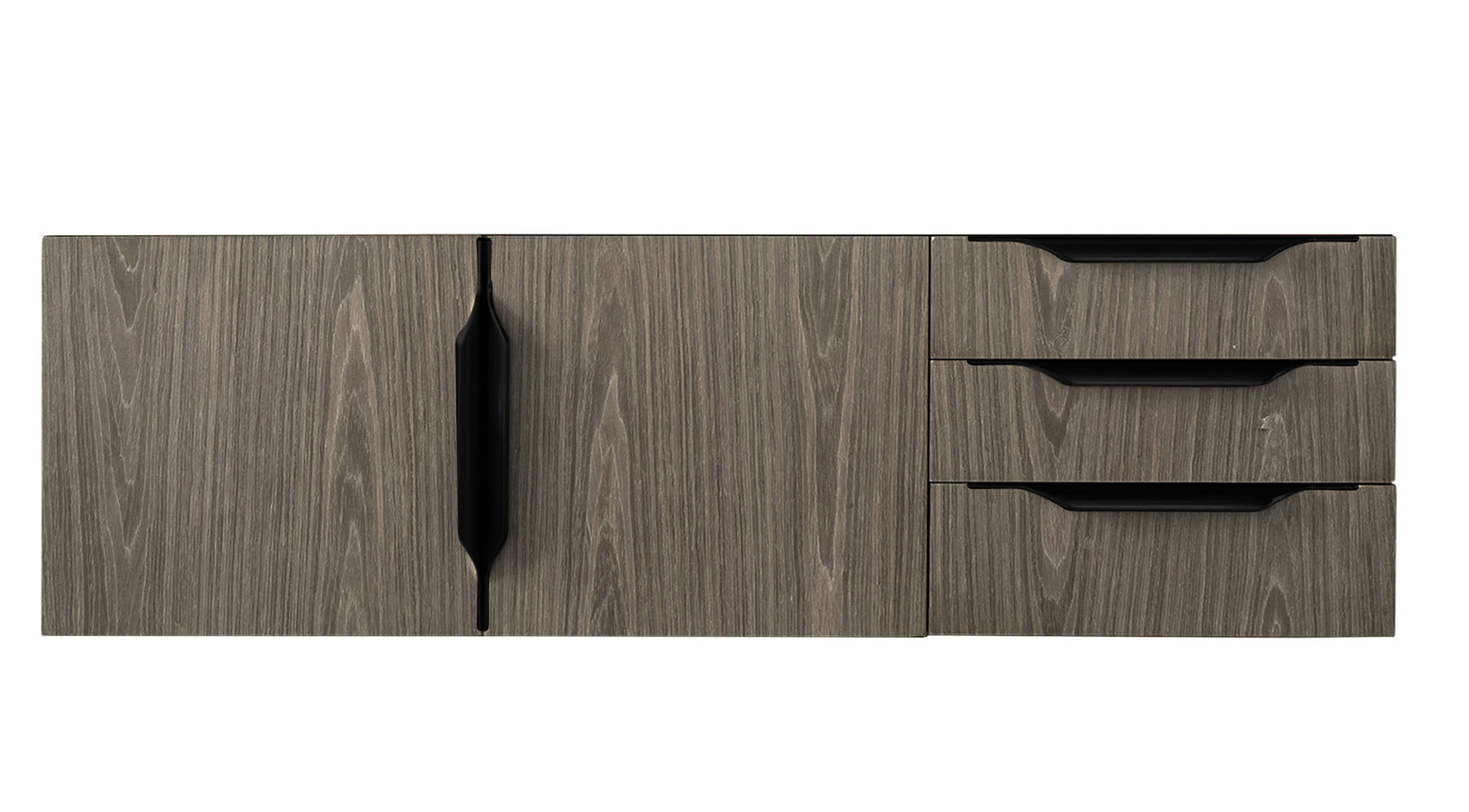 48" Mercer Island Single Sink Bathroom Vanity, Ash Gray w/ Matte Black