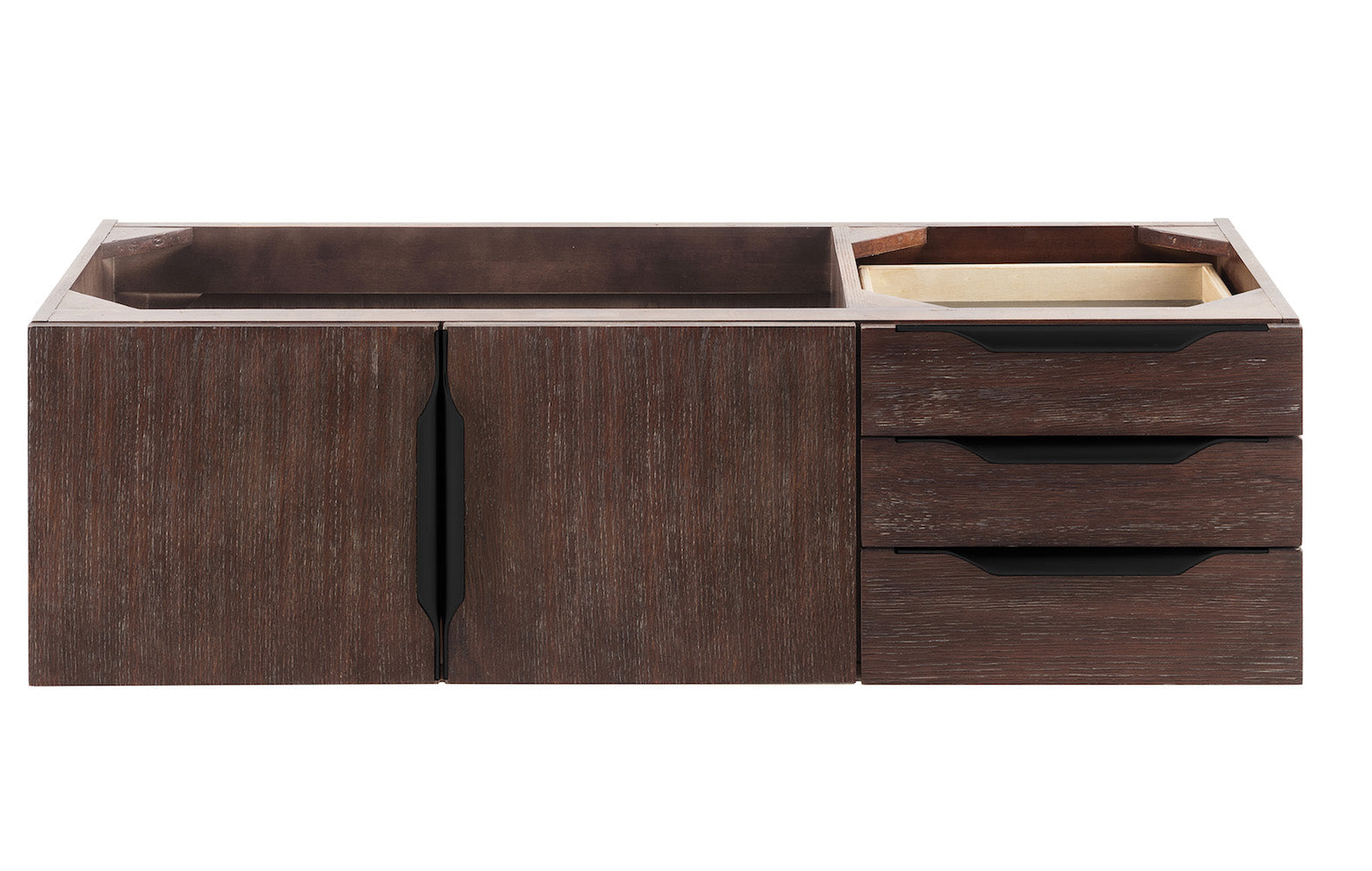 48" Mercer Island Single Sink Bathroom Vanity, Coffee Oak w/ Matte Black