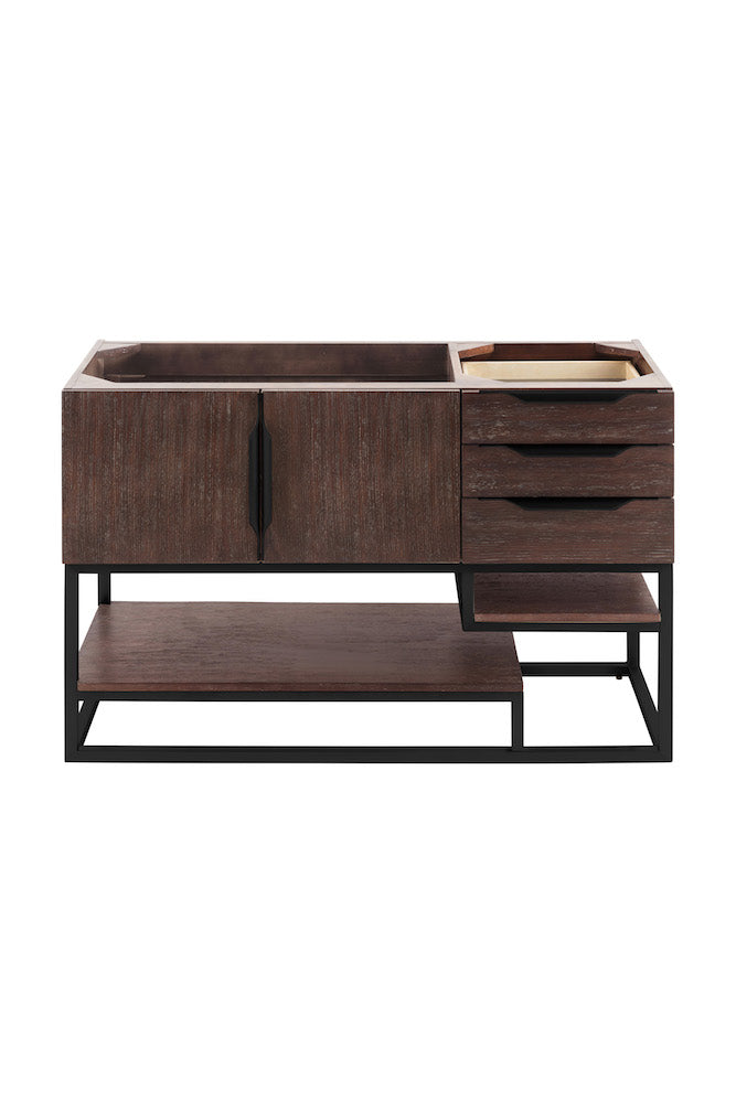 48" Columbia Single Sink Bathroom Vanity, Coffee Oak w/ Matte Black