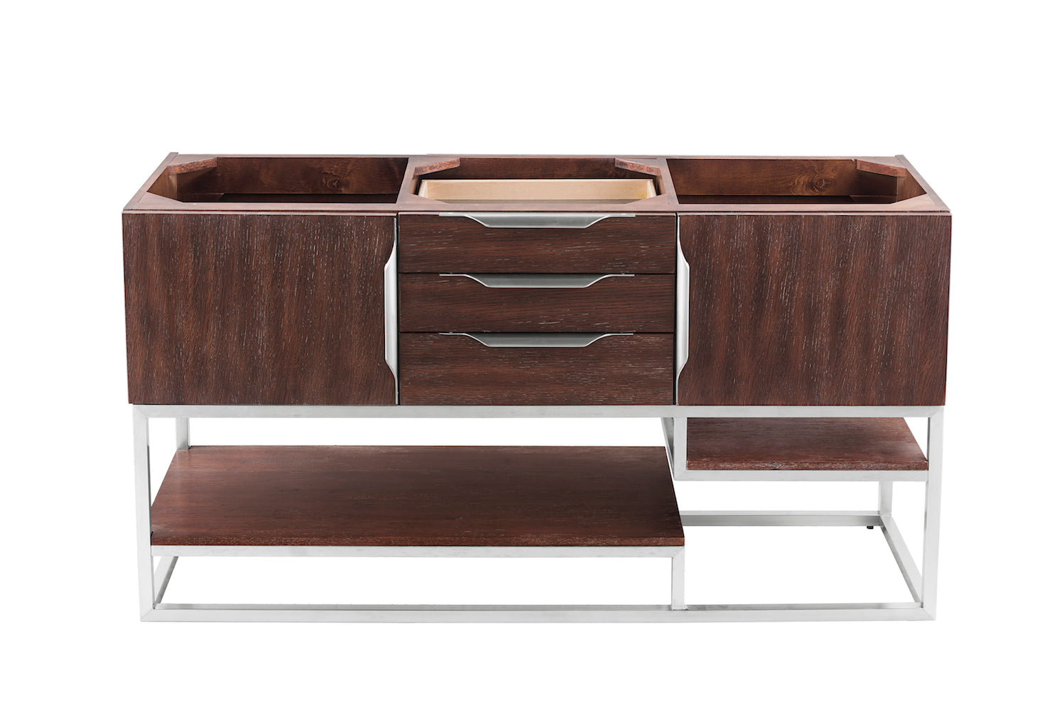 59" Columbia Double Sink Bathroom Vanity, Coffee Oak