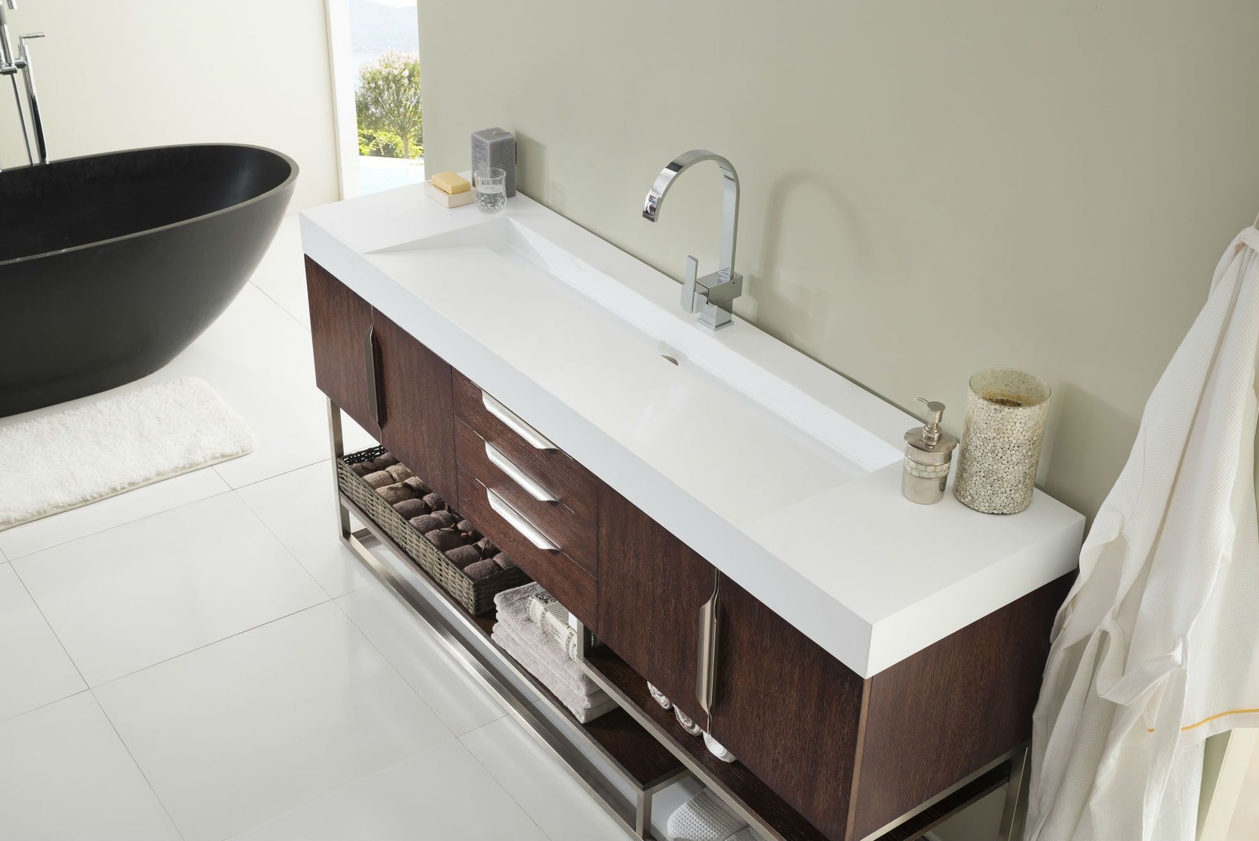 72" Columbia Coffee Oak Single Sink Bathroom Vanity, James Martin Vanities - vanitiesdepot.com