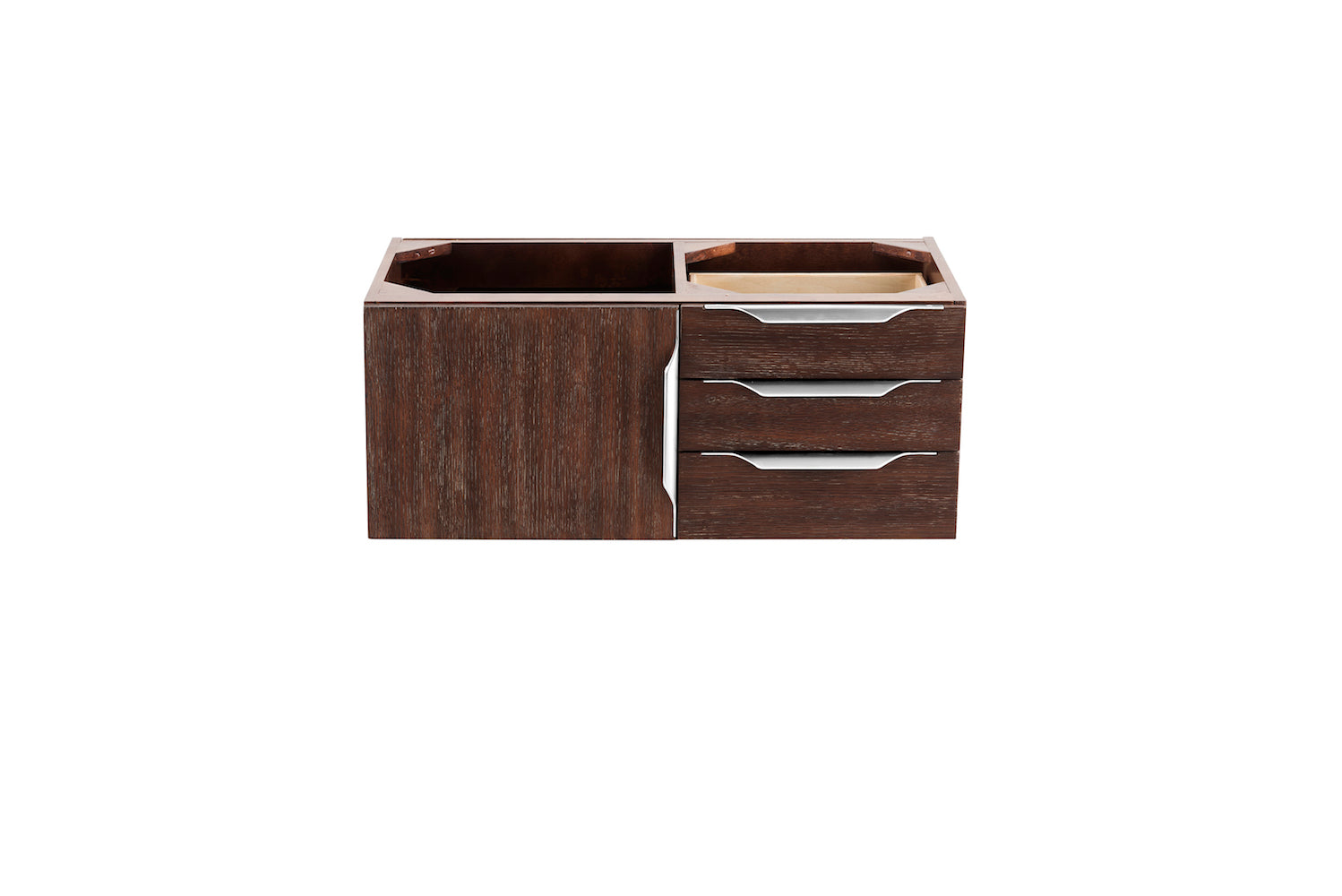 36" Mercer Island Single Sink Bathroom Vanity, Coffee Oak w/ Brushed Nickel
