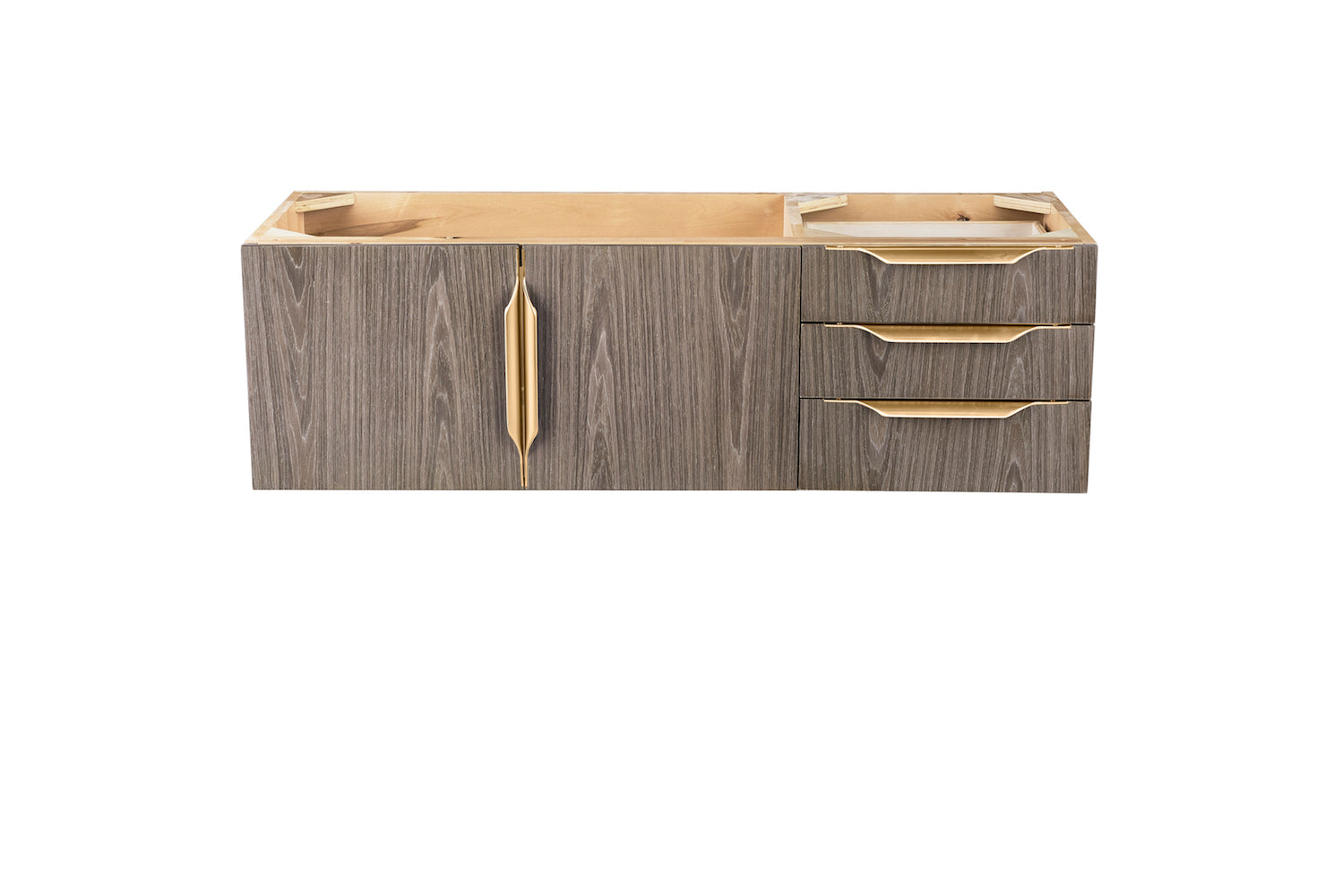 48" Mercer Island Single Sink Bathroom Vanity, Ash Gray w/ Radiant Gold