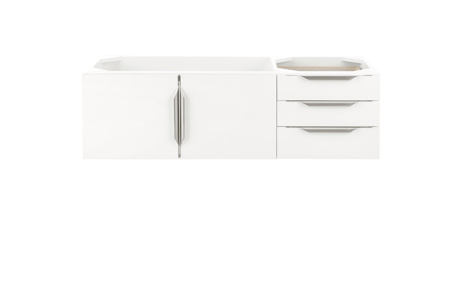 48" Mercer Island Single Sink Bathroom Vanity, Glossy White w/ Brushed Nickel