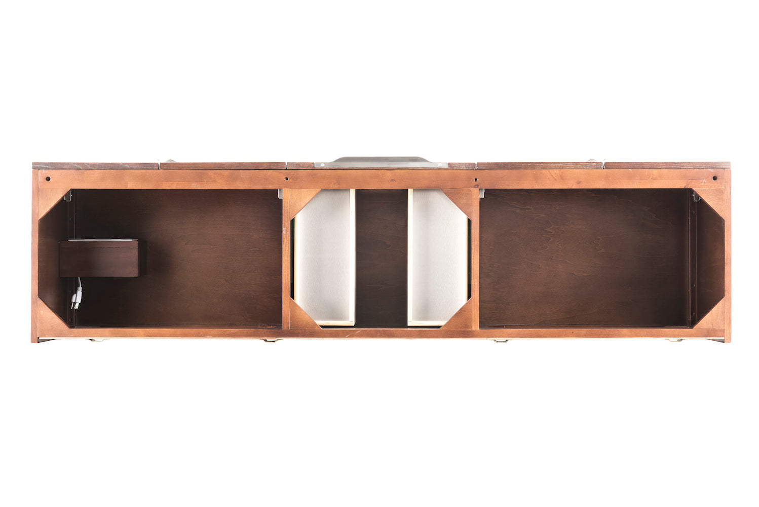 72" Mercer Island Double Sink Bathroom Vanity, Coffee Oak w/ Brushed Nickel
