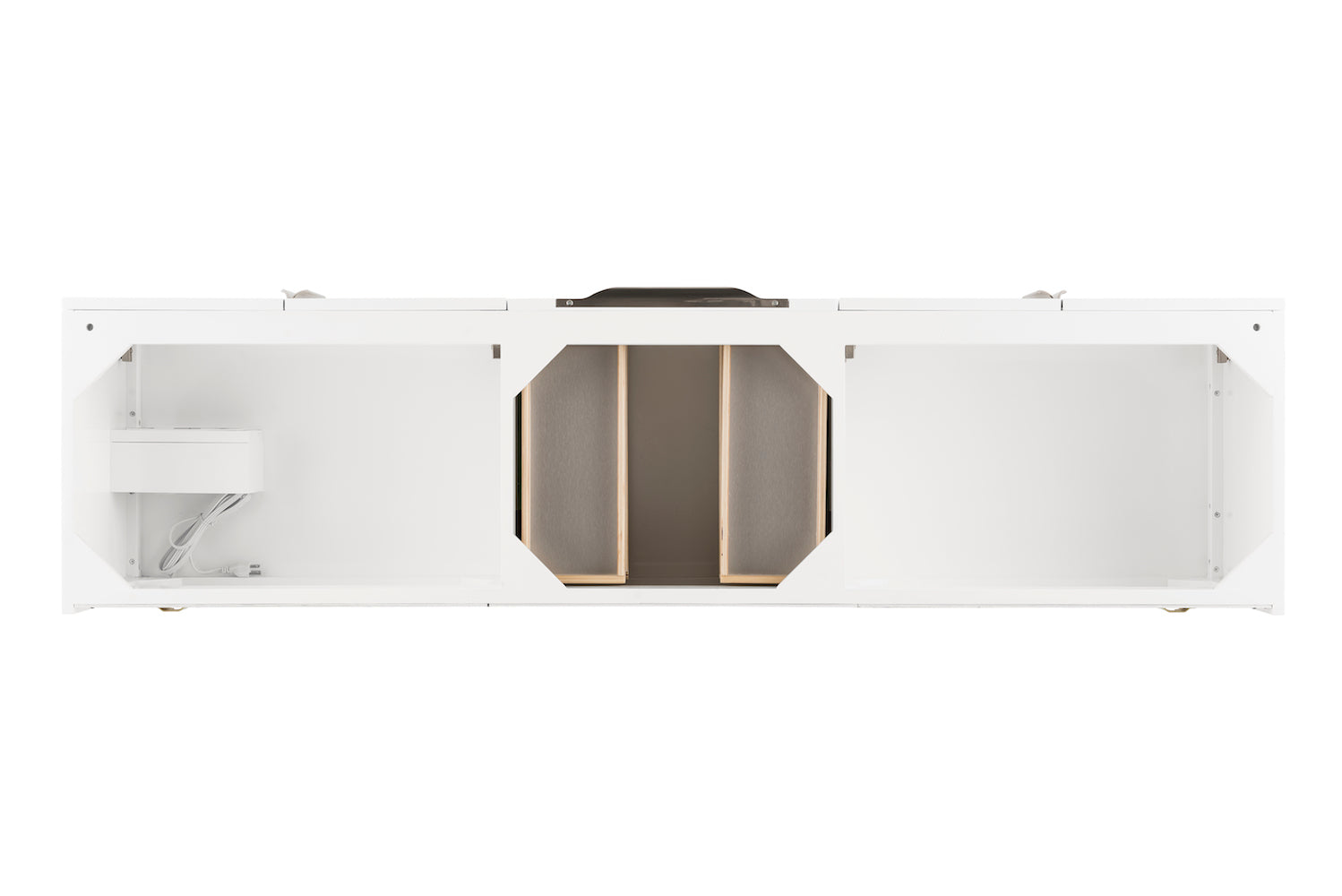 72" Mercer Island Single Sink Bathroom Vanity, Glossy White w/ Brushed Nickel