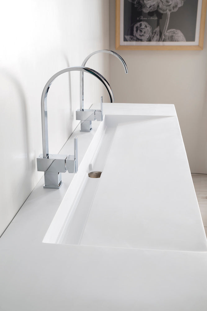 72" Mercer Island Double Sink Bathroom Vanity, Latte Oak w/ Brushed Nickel