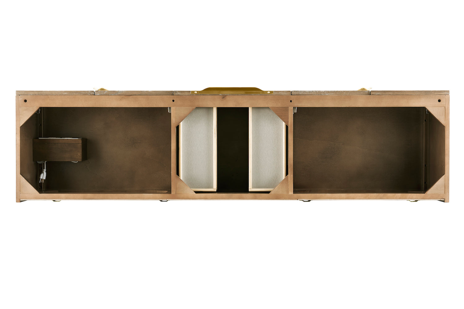 72" Mercer Island Double Sink Bathroom Vanity, Latte Oak w/ Radiant Gold