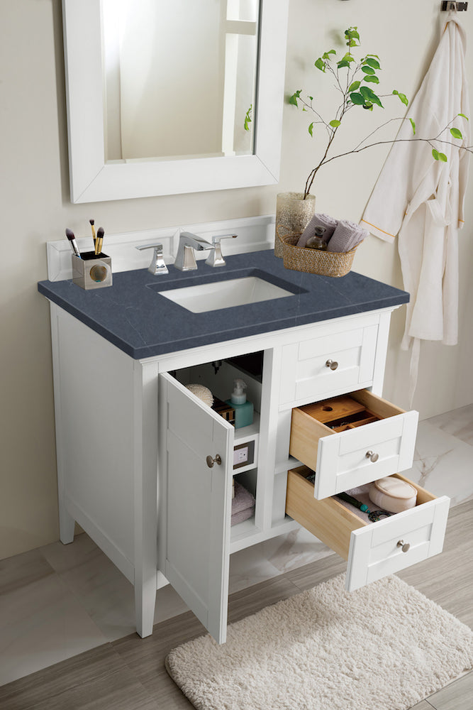 36" Palisades Single Bathroom Vanity, Bright White