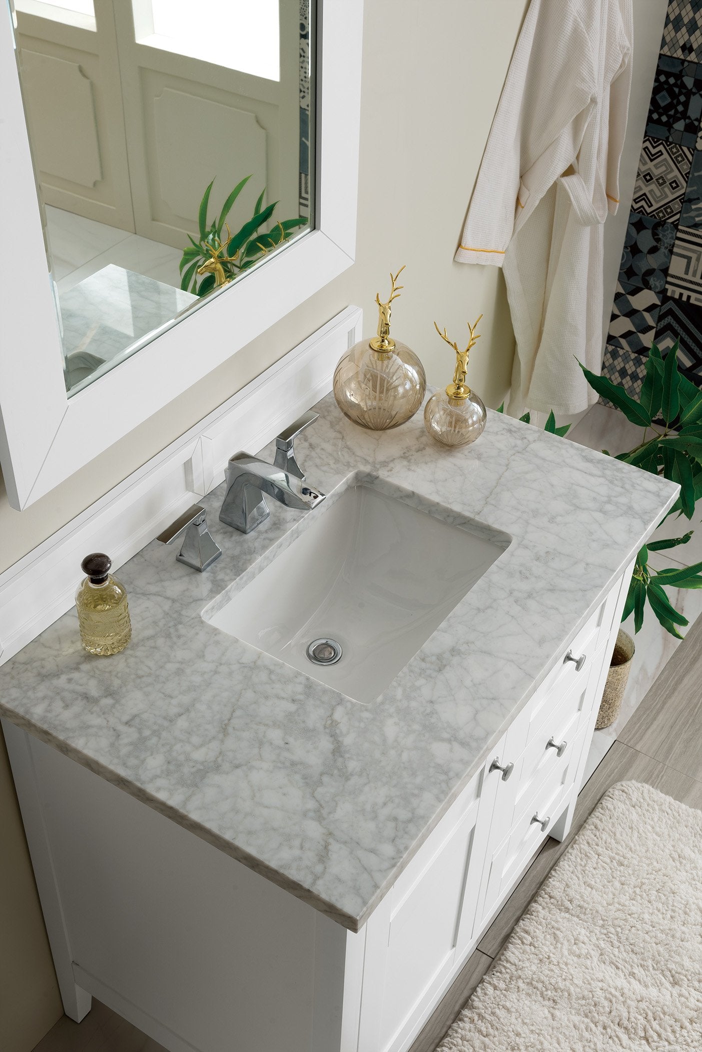 36" Palisades Bright White Single Bathroom Vanity, James Martin Vanities - vanitiesdepot.com