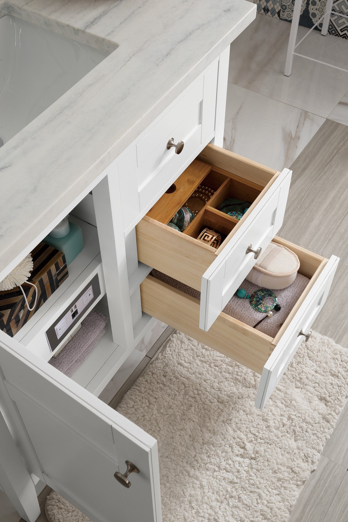 36" Palisades Bright White Single Bathroom Vanity, James Martin Vanities - vanitiesdepot.com