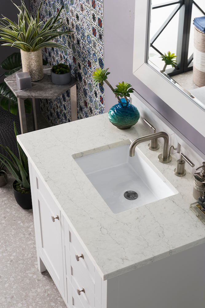 36" Palisades Single Bathroom Vanity, Bright White